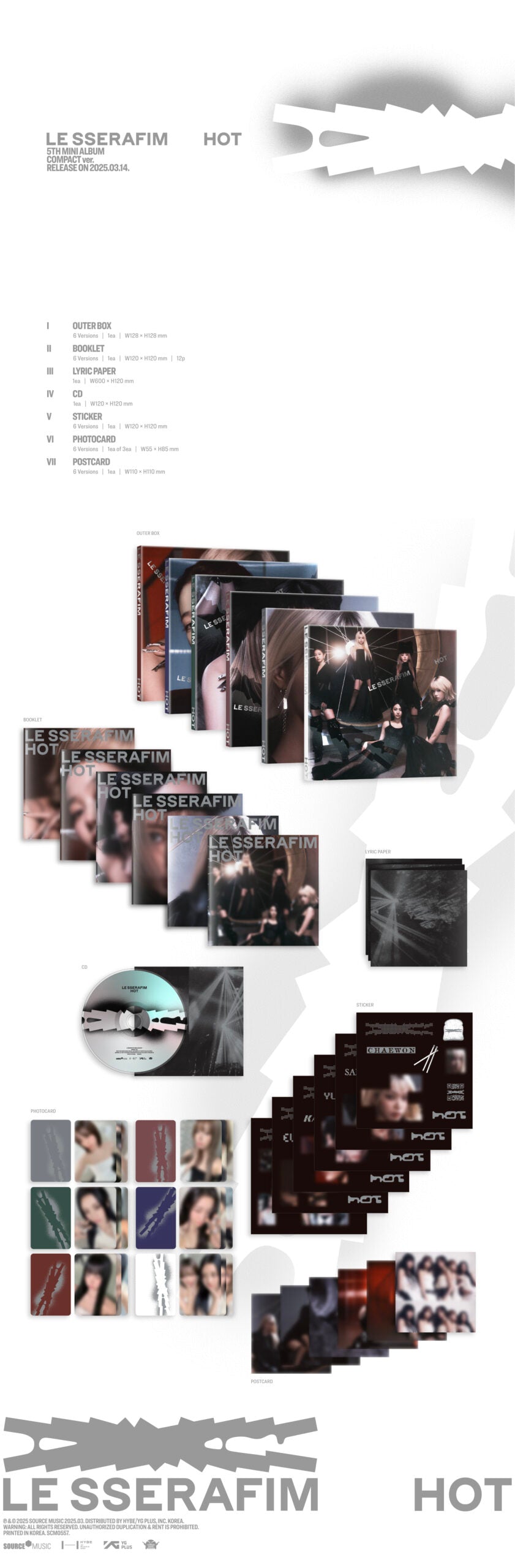 Le Sserafim – HOT (Compact Ver.) (Random) PRE ORDER